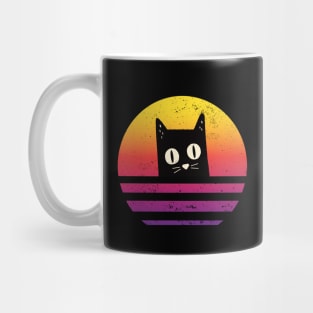 Vintage Cat Shirt | Warm tone Retro Style T-Shirt | Black Cat Shirt | Cat Shirt | Cat Lover Mug